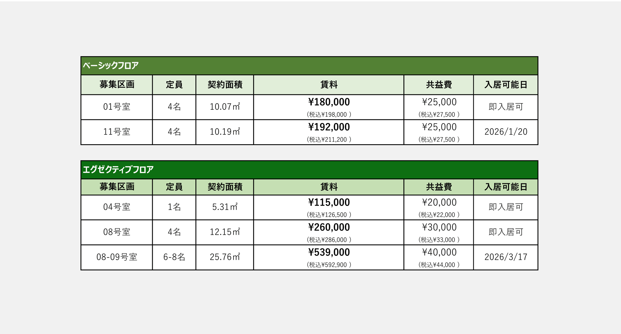 【JP】FIVE空室一覧HP用20260113_1